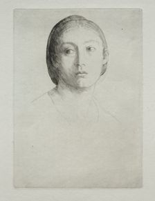 Head of a Young Girl. Creator: Alphonse Legros (French, 1837-1911)
