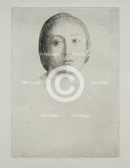 Head of a Young Girl. Creator: Alphonse Legros (French, 1837-1911).