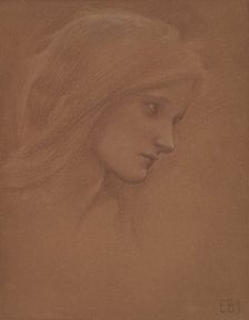 Head of a young girl. Creator: Burne-Jones, Sir Edward Coley (1833-1898)