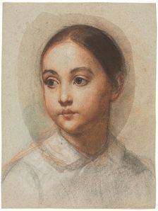 Head of a Young Girl, c. 1857. Creator: Alexandre Hesse (French, 1806-1879)