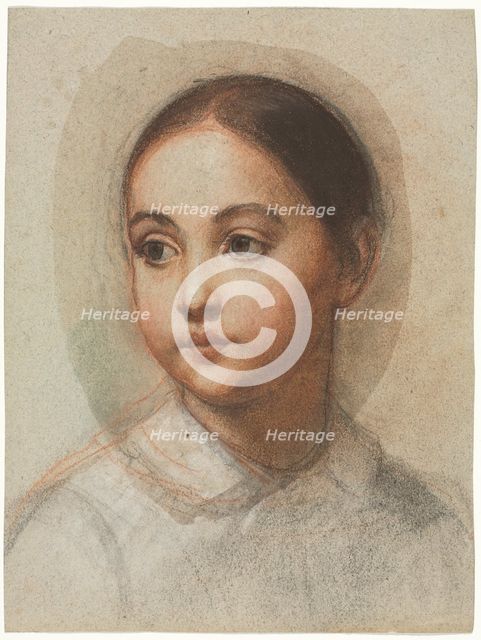 Head of a Young Girl, c. 1857. Creator: Alexandre Hesse (French, 1806-1879).