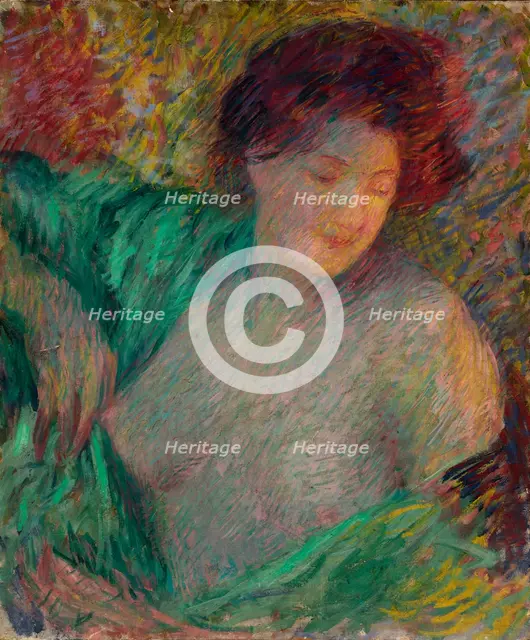 (Head of a Young Girl Facing Her Left), before 1910. Creator: Carl Newman.