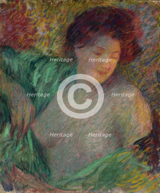 (Head of a Young Girl Facing Her Left), before 1910. Creator: Carl Newman.