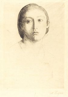 Head of a Young Girl (Tete de jeune fille). Creator: Alphonse Legros