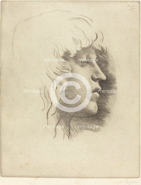 Head of a Young Girl (Tete de jeune fille). Creator: Alphonse Legros.