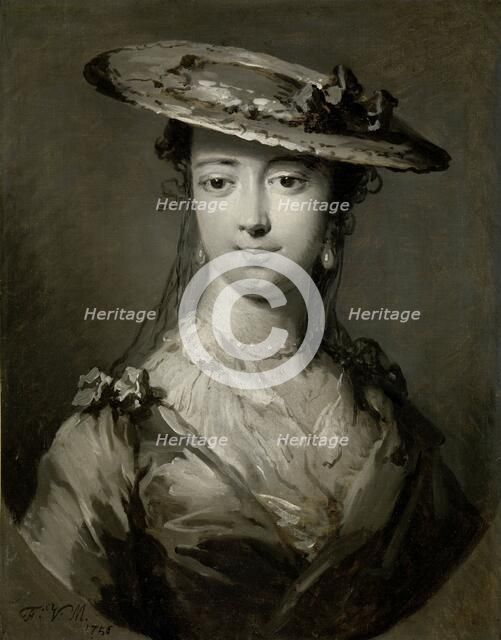 Head of a Young Woman, 1756. Creator: Frans van der Mijn.