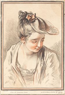 Head of a Young Woman, 1773. Creator: Gilles Demarteau