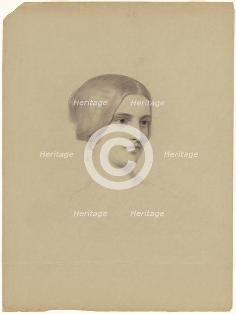 Head of a Young Woman, 1840-1854. Creator: Seth Wells Cheney.