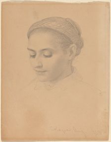 Head of a Young Woman, 1850. Creator: Eastman Johnson