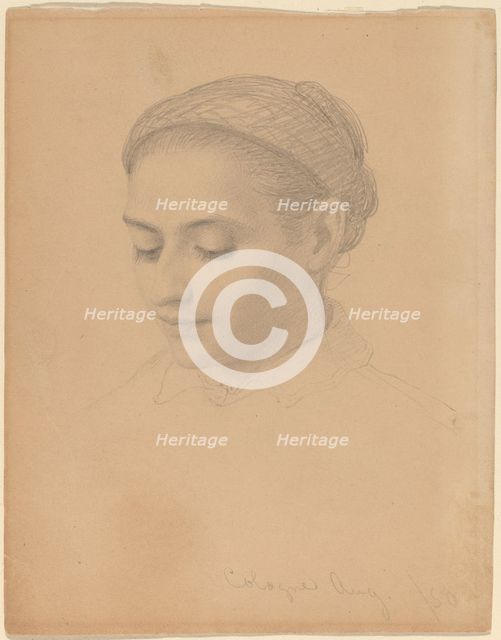 Head of a Young Woman, 1850. Creator: Eastman Johnson.