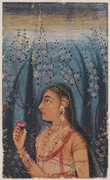 Head of a young woman, among flowering stems, c. 1620. Creator: Unknown
