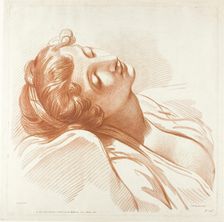 Head of a Young Woman Asleep, 1787/95. Creator: Jean-Baptiste Lucien