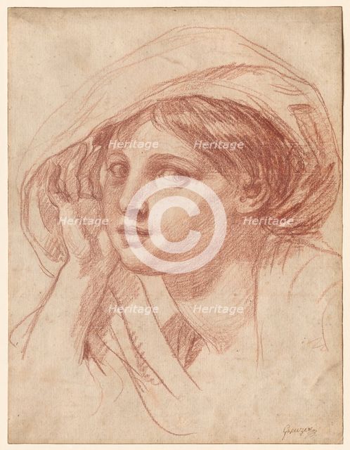 Head of a Young Woman, c. 1785. Creator: Jean-Baptiste Greuze (French, 1725-1805).