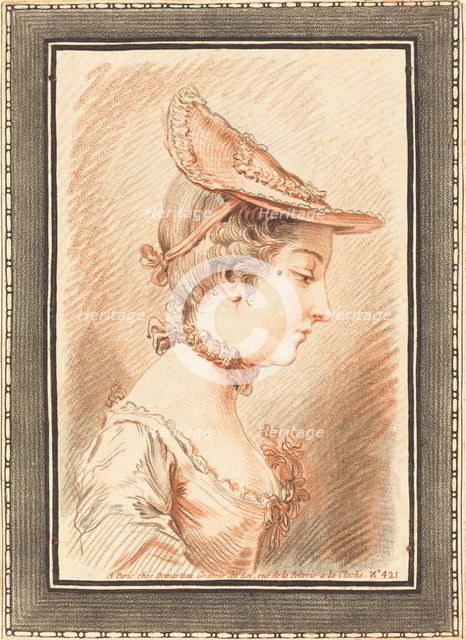 Head of a Young Woman. Creator: Gilles Demarteau.