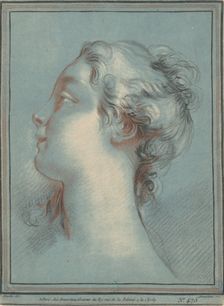 Head of a Young Woman Facing Left, c. 1774. Creator: Gilles Demarteau