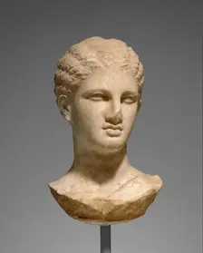 Head of a Young Woman from a Grave Naiskos, about 320 BC. Creator: Unknown