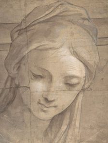 Head of a Young Woman in Three-Quarter View Facing Left, 1670-1700. Creator: Carlo Cignani