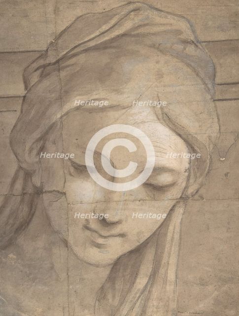 Head of a Young Woman in Three-Quarter View Facing Left, 1670-1700. Creator: Carlo Cignani.