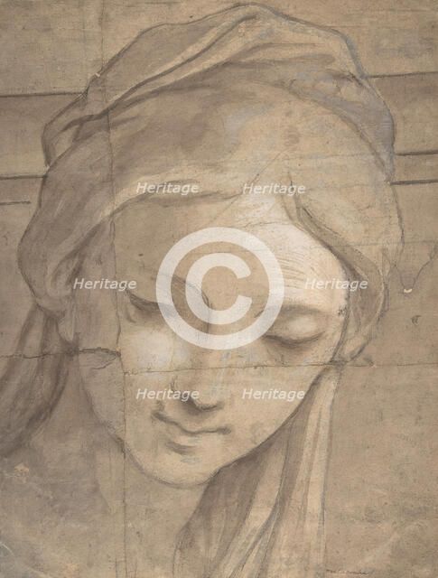 Head of a Young Woman in Three-Quarter View Facing Left, 1670-1700. Creator: Carlo Cignani.