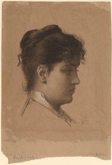 Head of a Young Woman, late 1870s. Creator: Eastman Johnson