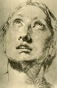 Head of a Young Woman, looking up c1755, (1928). Artist: Giovanni Battista Tiepolo