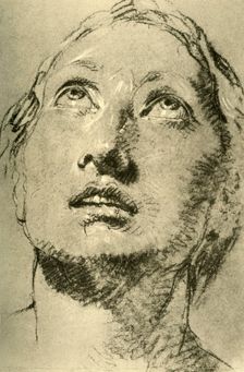 Head of a Young Woman, looking up c1755, (1928). Artist: Giovanni Battista Tiepolo