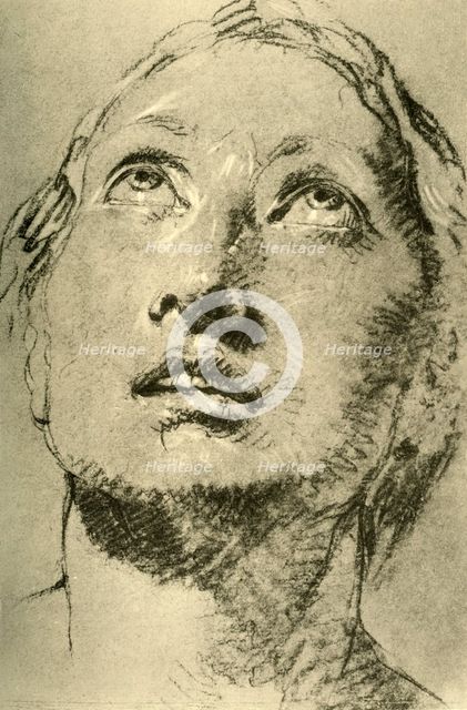 'Head of a Young Woman, looking up', c1755, (1928). Artist: Giovanni Battista Tiepolo.