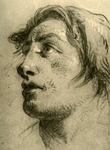 Head of a Youth, almost in profile and looking up mid 18th century, (1928). Artist: Giovanni Battista Tiepolo