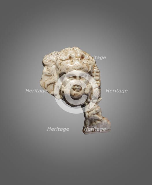 Head of Alexander as Herakles. From the Oxus Temple, Takht-i Sangin, Third cent. BC. Creator: Central Asian Art.