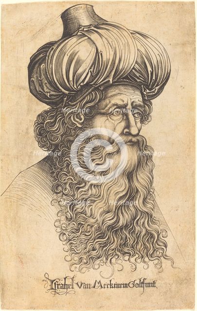 Head of an Aged Man, c. 1480/1490. Creator: Israhel van Meckenem.