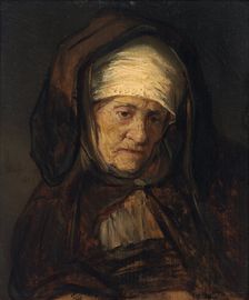 Head of an Aged Woman, 1655/1660. Creator: Workshop of Rembrandt