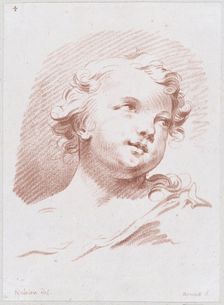 Head of an Angel or Child, mid to late 18th century. Creator: Louis Marin Bonnet