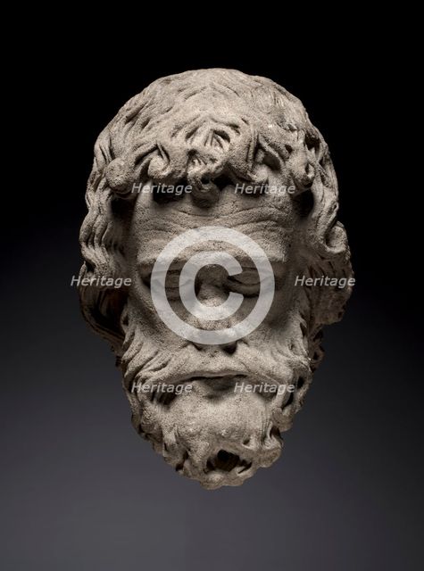 Head of an Apostle from the South Portal of the Cathedral of Thérouanne, c. 1235-1240. Creator: Unknown.