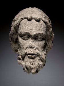 Head of an Apostle from the South Portal of the Cathedral of Thérouanne, c. 1235-1240. Creator: Unknown