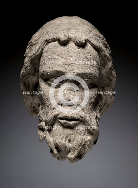 Head of an Apostle from the South Portal of the Cathedral of Thérouanne, c. 1235-1240. Creator: Unknown.