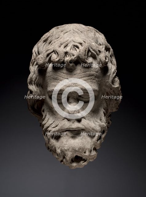 Head of an Apostle from the South Portal of the Cathedral of Thérouanne, c. 1235-1240. Creator: Unknown.