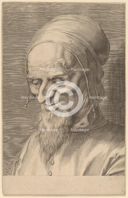 Head of an Apostle with Beard and Cap, 1597. Creator: Aegidius Sadeler II.