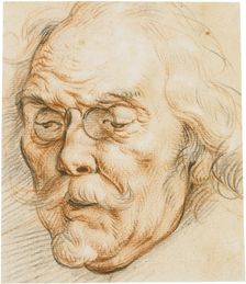 Head of an Elderly Man wearing glasses
