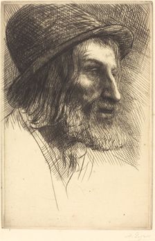 Head of an English Laborer (Tete d'ouvrier anglais (Le berger)). Creator: Alphonse Legros