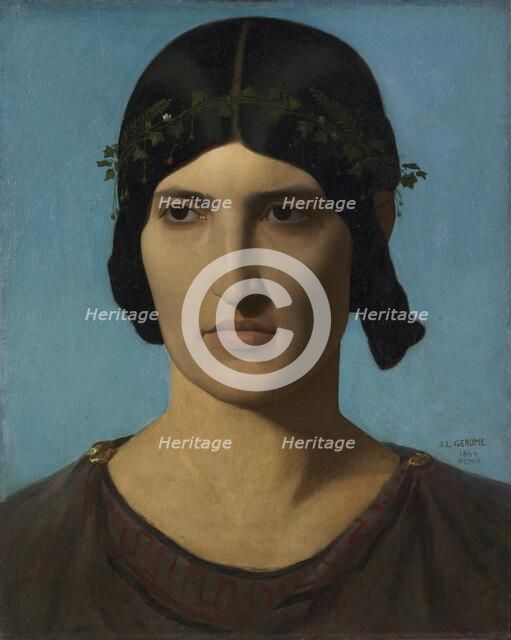 Head of an Italian Woman, 1847-1860. Creator: Jean-Léon Gérôme (French, 1824-1904).