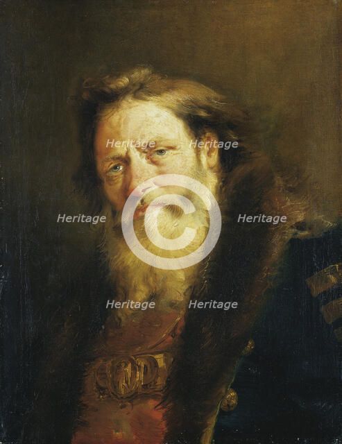 Head of an Old Man, 1751-1760. Creator: Giovanni Domenico Tiepolo.