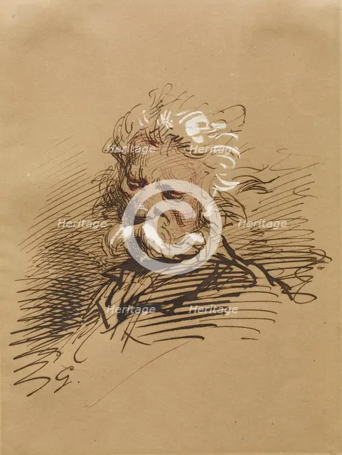 Head of an Old Man, 1852-1866. Creator: Paul Gavarni.