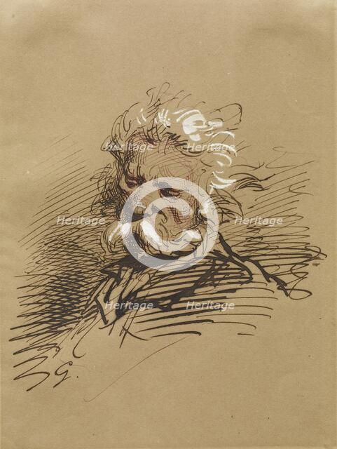 Head of an Old Man, 1852-1866. Creator: Paul Gavarni.