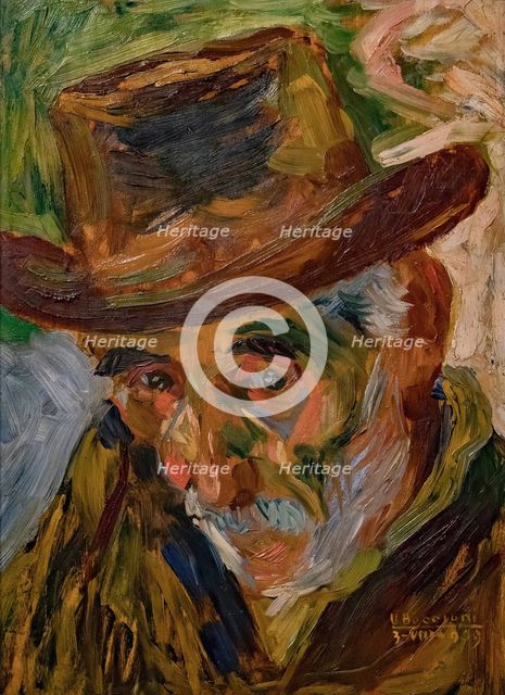 Head of an old Man , 1909. Creator: Boccioni; Umberto (1882-1916).
