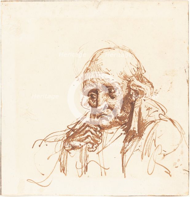 Head of an Old Man, 19th century. Creator: Unknown.