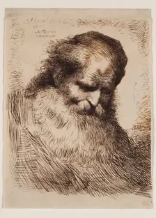Head of an Old Man, mid-17th century. Creator: Giovanni Benedetto Castiglione
