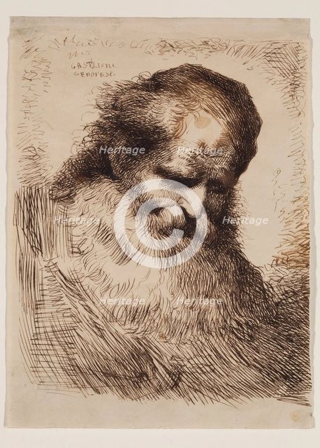 Head of an Old Man, mid-17th century. Creator: Giovanni Benedetto Castiglione.