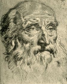 Head of an Old Man mid 18th century, (1928). Artist: Giovanni Battista Tiepolo