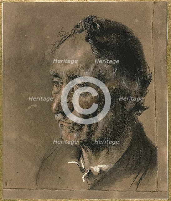 Head of an Old Man, c. 1850. Creator: Adolph Menzel.