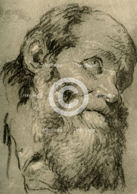 'Head of an Old Man', c1755, (1928). Artist: Giovanni Battista Tiepolo.
